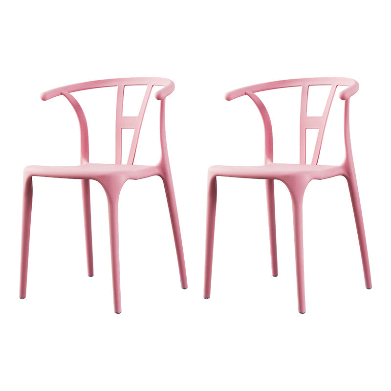 Modern Style Plastic Dining Chairs Stackable Dining Chairs for Kitchen Pink 2 Piece Set Clearhalo ' kitchen&dining_furn' 'Dining Chairs' 'Dining Tables & Seating' 'dining_chair' 'furn' 'furn_dining_chair' 'Furniture' 'furniture_dining_chair' 'Kitchen & Dining Furniture' 'kitchen' 3967547