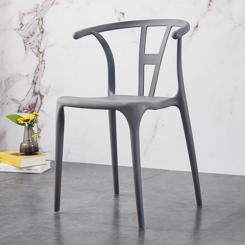 Modern Style Plastic Dining Chairs Stackable Dining Chairs for Kitchen Grey 1 Piece Clearhalo ' kitchen&dining_furn' 'Dining Chairs' 'Dining Tables & Seating' 'dining_chair' 'furn' 'furn_dining_chair' 'Furniture' 'furniture_dining_chair' 'Kitchen & Dining Furniture' 'kitchen' 3967556