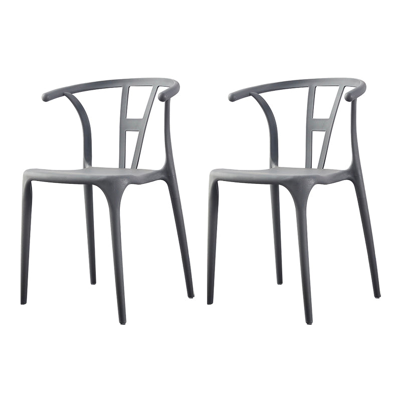 Modern Style Plastic Dining Chairs Stackable Dining Chairs for Kitchen Grey 2 Piece Set Clearhalo ' kitchen&dining_furn' 'Dining Chairs' 'Dining Tables & Seating' 'dining_chair' 'furn' 'furn_dining_chair' 'Furniture' 'furniture_dining_chair' 'Kitchen & Dining Furniture' 'kitchen' 3967558