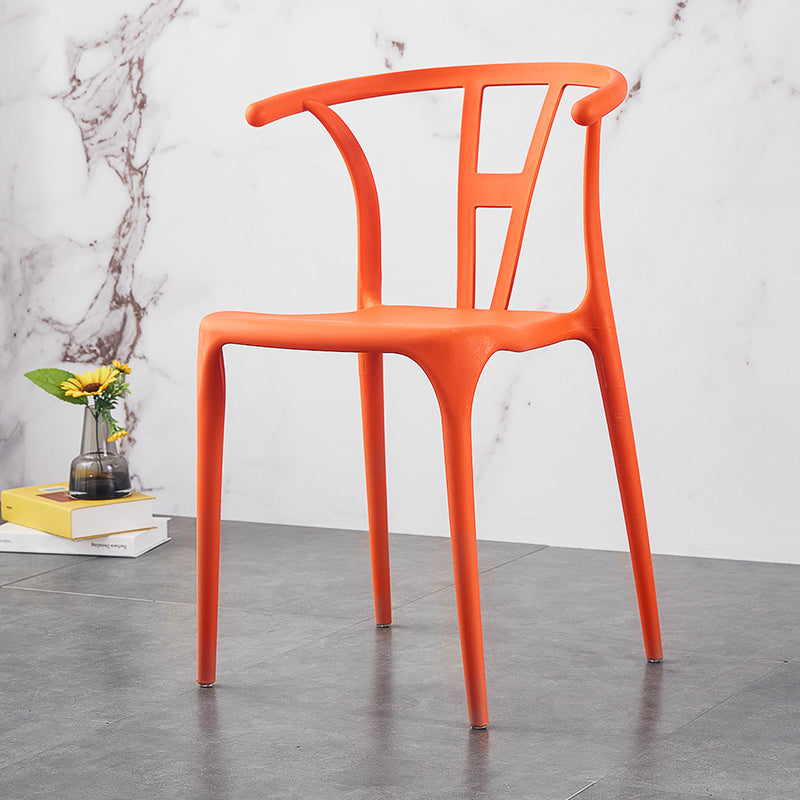 Modern Style Plastic Dining Chairs Stackable Dining Chairs for Kitchen Orange 1 Piece Clearhalo ' kitchen&dining_furn' 'Dining Chairs' 'Dining Tables & Seating' 'dining_chair' 'furn' 'furn_dining_chair' 'Furniture' 'furniture_dining_chair' 'Kitchen & Dining Furniture' 'kitchen' 3967562