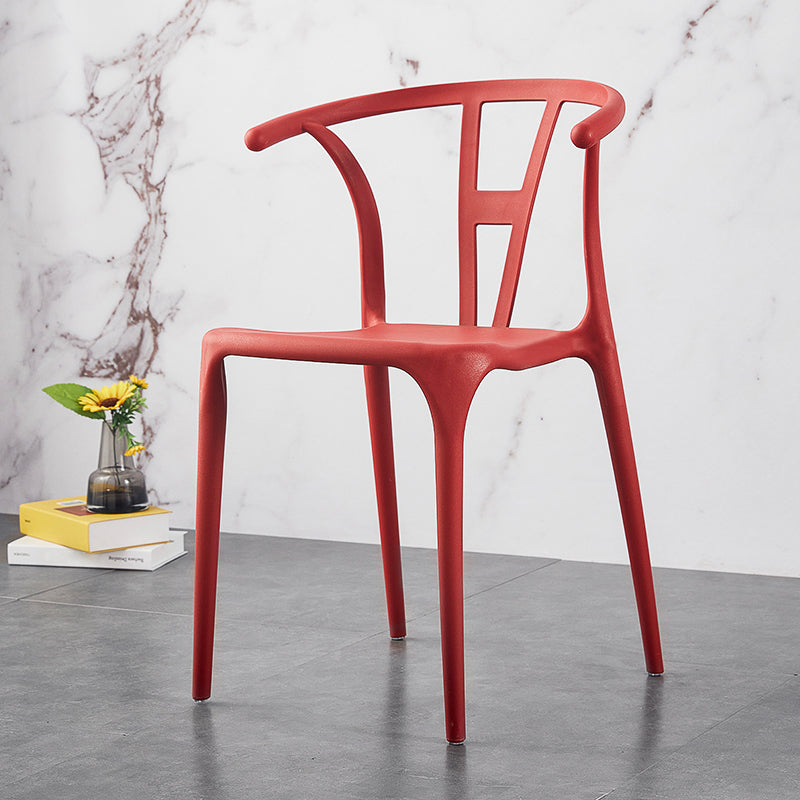 Modern Style Plastic Dining Chairs Stackable Dining Chairs for Kitchen Red 1 Piece Clearhalo ' kitchen&dining_furn' 'Dining Chairs' 'Dining Tables & Seating' 'dining_chair' 'furn' 'furn_dining_chair' 'Furniture' 'furniture_dining_chair' 'Kitchen & Dining Furniture' 'kitchen' 3967572