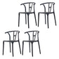 Modern Style Plastic Dining Chairs Stackable Dining Chairs for Kitchen Black 4 Piece Set Clearhalo ' kitchen&dining_furn' 'Dining Chairs' 'Dining Tables & Seating' 'dining_chair' 'furn' 'furn_dining_chair' 'Furniture' 'furniture_dining_chair' 'Kitchen & Dining Furniture' 'kitchen' 3967577