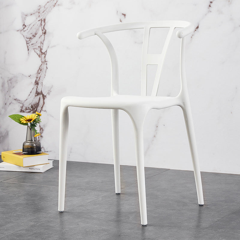 Modern Style Plastic Dining Chairs Stackable Dining Chairs for Kitchen White 1 Piece Clearhalo ' kitchen&dining_furn' 'Dining Chairs' 'Dining Tables & Seating' 'dining_chair' 'furn' 'furn_dining_chair' 'Furniture' 'furniture_dining_chair' 'Kitchen & Dining Furniture' 'kitchen' 3967578