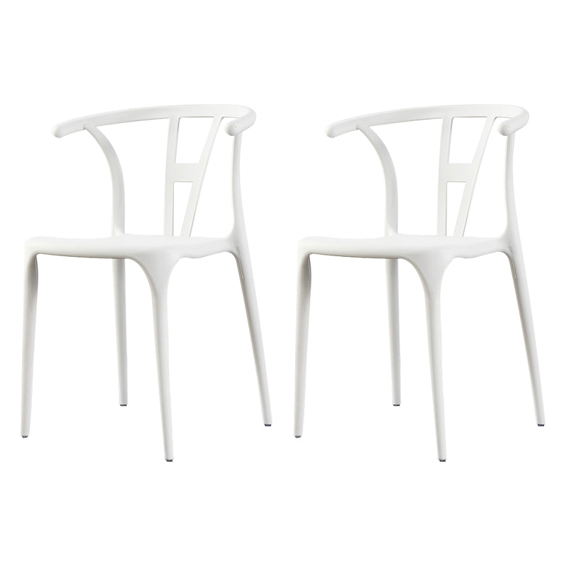 Modern Style Plastic Dining Chairs Stackable Dining Chairs for Kitchen White 2 Piece Set Clearhalo ' kitchen&dining_furn' 'Dining Chairs' 'Dining Tables & Seating' 'dining_chair' 'furn' 'furn_dining_chair' 'Furniture' 'furniture_dining_chair' 'Kitchen & Dining Furniture' 'kitchen' 3967579