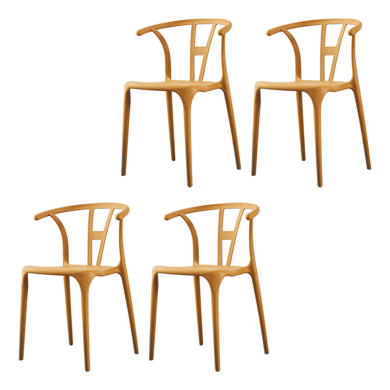 Modern Style Plastic Dining Chairs Stackable Dining Chairs for Kitchen Ginger 4 Piece Set Clearhalo ' kitchen&dining_furn' 'Dining Chairs' 'Dining Tables & Seating' 'dining_chair' 'furn' 'furn_dining_chair' 'Furniture' 'furniture_dining_chair' 'Kitchen & Dining Furniture' 'kitchen' 3967583