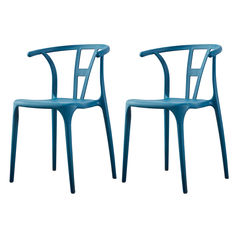 Modern Style Plastic Dining Chairs Stackable Dining Chairs for Kitchen Dark Blue 2 Piece Set Clearhalo ' kitchen&dining_furn' 'Dining Chairs' 'Dining Tables & Seating' 'dining_chair' 'furn' 'furn_dining_chair' 'Furniture' 'furniture_dining_chair' 'Kitchen & Dining Furniture' 'kitchen' 3967585