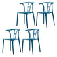Modern Style Plastic Dining Chairs Stackable Dining Chairs for Kitchen Dark Blue 4 Piece Set Clearhalo ' kitchen&dining_furn' 'Dining Chairs' 'Dining Tables & Seating' 'dining_chair' 'furn' 'furn_dining_chair' 'Furniture' 'furniture_dining_chair' 'Kitchen & Dining Furniture' 'kitchen' 3967586