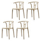 Modern Style Plastic Dining Chairs Stackable Dining Chairs for Kitchen Camel 4 Piece Set Clearhalo ' kitchen&dining_furn' 'Dining Chairs' 'Dining Tables & Seating' 'dining_chair' 'furn' 'furn_dining_chair' 'Furniture' 'furniture_dining_chair' 'Kitchen & Dining Furniture' 'kitchen' 3967589