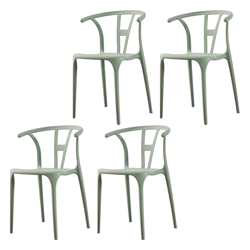 Modern Style Plastic Dining Chairs Stackable Dining Chairs for Kitchen Light Green 4 Piece Set Clearhalo ' kitchen&dining_furn' 'Dining Chairs' 'Dining Tables & Seating' 'dining_chair' 'furn' 'furn_dining_chair' 'Furniture' 'furniture_dining_chair' 'Kitchen & Dining Furniture' 'kitchen' 3967592
