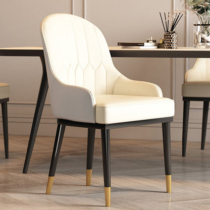 Scandinavian Style Metal Dining Chair Cushioned Dining Room Arm Single Chair Cream Gray Clearhalo ' kitchen&dining_furn' 'Dining Chairs' 'Dining Tables & Seating' 'dining_chair' 'furn' 'furn_dining_chair' 'Furniture' 'furniture_dining_chair' 'Kitchen & Dining Furniture' 'kitchen' 3967595
