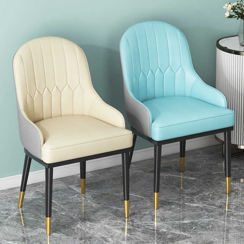 Scandinavian Style Metal Dining Chair Cushioned Dining Room Arm Single Chair Clearhalo ' kitchen&dining_furn' 'Dining Chairs' 'Dining Tables & Seating' 'dining_chair' 'furn' 'furn_dining_chair' 'Furniture' 'furniture_dining_chair' 'Kitchen & Dining Furniture' 'kitchen' 3967599