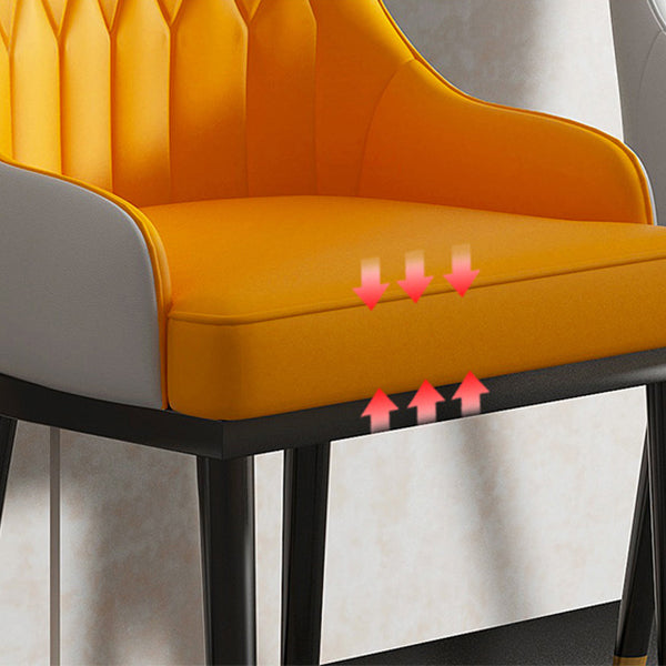 Scandinavian Style Metal Dining Chair Cushioned Dining Room Arm Single Chair Clearhalo ' kitchen&dining_furn' 'Dining Chairs' 'Dining Tables & Seating' 'dining_chair' 'furn' 'furn_dining_chair' 'Furniture' 'furniture_dining_chair' 'Kitchen & Dining Furniture' 'kitchen' 3967604