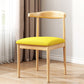 Modern Indoor-Outdoor Dining Chair Metal Armless Upholstered Single Chair Yellow Clearhalo ' kitchen&dining_furn' 'Dining Chairs' 'Dining Tables & Seating' 'dining_chair' 'furn' 'furn_dining_chair' 'Furniture' 'furniture_dining_chair' 'Kitchen & Dining Furniture' 'kitchen' 3967613