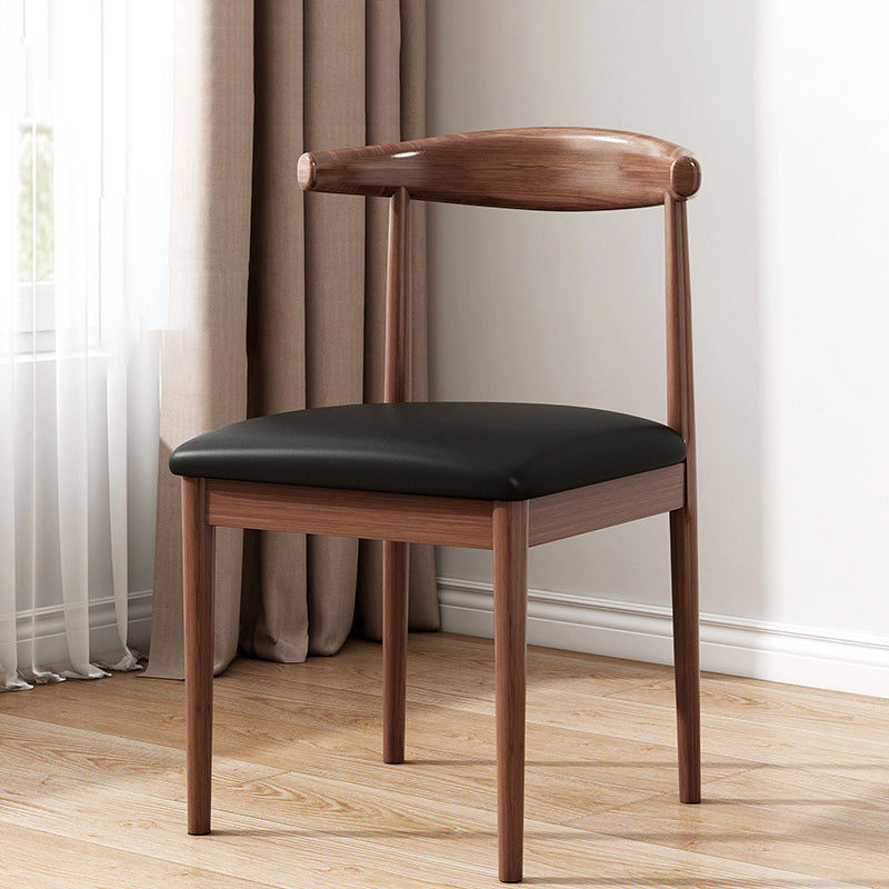 Modern Indoor-Outdoor Dining Chair Metal Armless Upholstered Single Chair Black Clearhalo ' kitchen&dining_furn' 'Dining Chairs' 'Dining Tables & Seating' 'dining_chair' 'furn' 'furn_dining_chair' 'Furniture' 'furniture_dining_chair' 'Kitchen & Dining Furniture' 'kitchen' 3967615