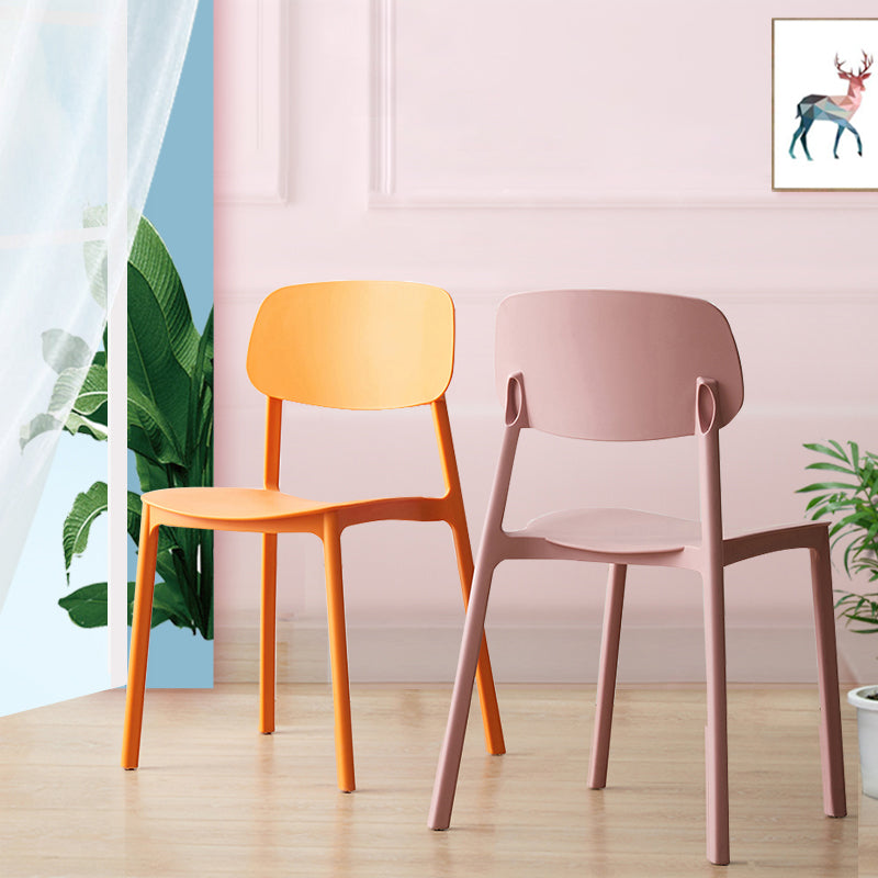 Scandinavian Armless Dining Chairs Plastic Open Back Dining Side Chair (Set of 4) Clearhalo ' kitchen&dining_furn' 'Dining Chairs' 'Dining Tables & Seating' 'dining_chair' 'furn' 'furn_dining_chair' 'Furniture' 'furniture_dining_chair' 'Kitchen & Dining Furniture' 'kitchen' 3967627