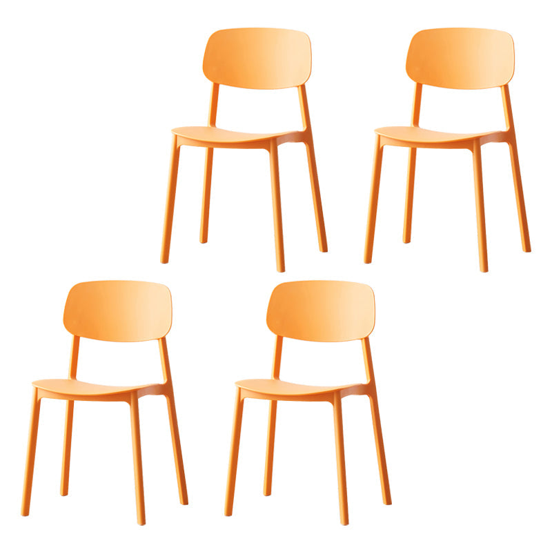 Scandinavian Armless Dining Chairs Plastic Open Back Dining Side Chair (Set of 4) Orange Clearhalo ' kitchen&dining_furn' 'Dining Chairs' 'Dining Tables & Seating' 'dining_chair' 'furn' 'furn_dining_chair' 'Furniture' 'furniture_dining_chair' 'Kitchen & Dining Furniture' 'kitchen' 3967628