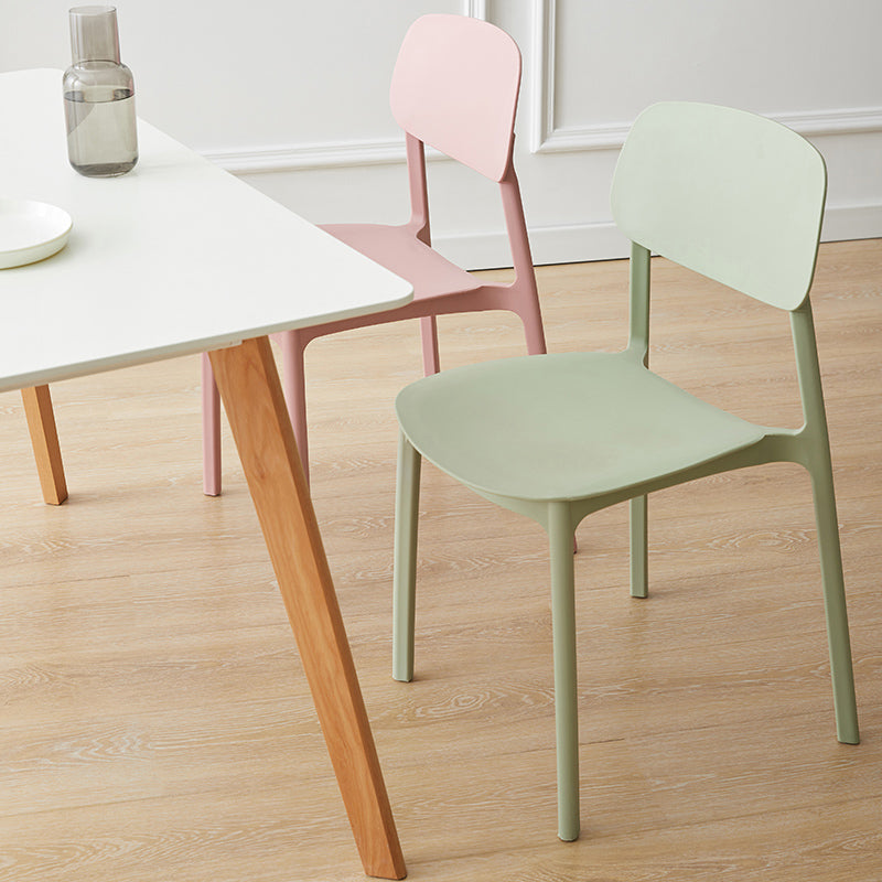Scandinavian Armless Dining Chairs Plastic Open Back Dining Side Chair (Set of 4) Clearhalo ' kitchen&dining_furn' 'Dining Chairs' 'Dining Tables & Seating' 'dining_chair' 'furn' 'furn_dining_chair' 'Furniture' 'furniture_dining_chair' 'Kitchen & Dining Furniture' 'kitchen' 3967630