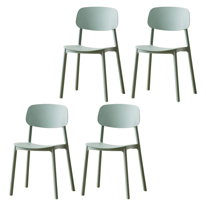Scandinavian Armless Dining Chairs Plastic Open Back Dining Side Chair (Set of 4) Light Green Clearhalo ' kitchen&dining_furn' 'Dining Chairs' 'Dining Tables & Seating' 'dining_chair' 'furn' 'furn_dining_chair' 'Furniture' 'furniture_dining_chair' 'Kitchen & Dining Furniture' 'kitchen' 3967631
