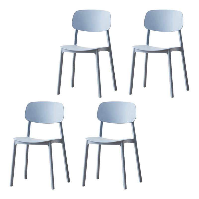Scandinavian Armless Dining Chairs Plastic Open Back Dining Side Chair (Set of 4) Airy Blue Clearhalo ' kitchen&dining_furn' 'Dining Chairs' 'Dining Tables & Seating' 'dining_chair' 'furn' 'furn_dining_chair' 'Furniture' 'furniture_dining_chair' 'Kitchen & Dining Furniture' 'kitchen' 3967633