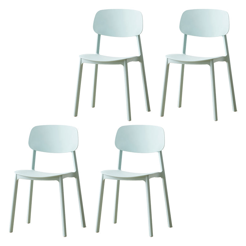 Scandinavian Armless Dining Chairs Plastic Open Back Dining Side Chair (Set of 4) Light Blue Clearhalo ' kitchen&dining_furn' 'Dining Chairs' 'Dining Tables & Seating' 'dining_chair' 'furn' 'furn_dining_chair' 'Furniture' 'furniture_dining_chair' 'Kitchen & Dining Furniture' 'kitchen' 3967638
