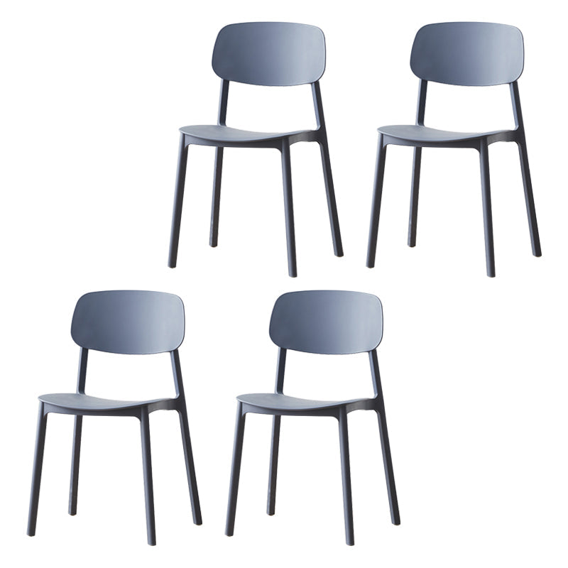 Scandinavian Armless Dining Chairs Plastic Open Back Dining Side Chair (Set of 4) Gray Blue Clearhalo ' kitchen&dining_furn' 'Dining Chairs' 'Dining Tables & Seating' 'dining_chair' 'furn' 'furn_dining_chair' 'Furniture' 'furniture_dining_chair' 'Kitchen & Dining Furniture' 'kitchen' 3967641