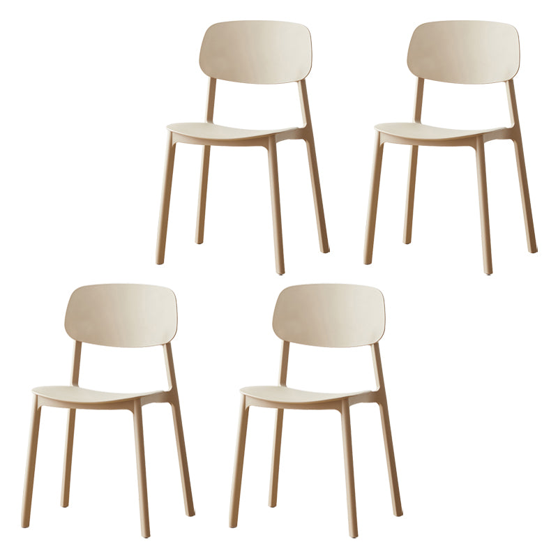 Scandinavian Armless Dining Chairs Plastic Open Back Dining Side Chair (Set of 4) Camel Clearhalo ' kitchen&dining_furn' 'Dining Chairs' 'Dining Tables & Seating' 'dining_chair' 'furn' 'furn_dining_chair' 'Furniture' 'furniture_dining_chair' 'Kitchen & Dining Furniture' 'kitchen' 3967644