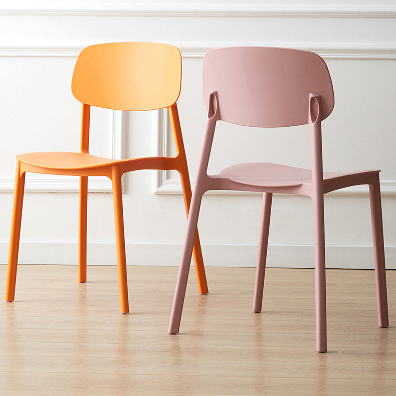 Scandinavian Armless Dining Chairs Plastic Open Back Dining Side Chair (Set of 4) Clearhalo ' kitchen&dining_furn' 'Dining Chairs' 'Dining Tables & Seating' 'dining_chair' 'furn' 'furn_dining_chair' 'Furniture' 'furniture_dining_chair' 'Kitchen & Dining Furniture' 'kitchen' 3967645