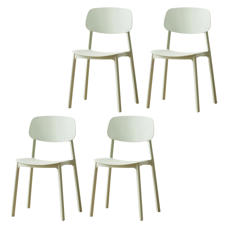 Scandinavian Armless Dining Chairs Plastic Open Back Dining Side Chair (Set of 4) Mint Green Clearhalo ' kitchen&dining_furn' 'Dining Chairs' 'Dining Tables & Seating' 'dining_chair' 'furn' 'furn_dining_chair' 'Furniture' 'furniture_dining_chair' 'Kitchen & Dining Furniture' 'kitchen' 3967646