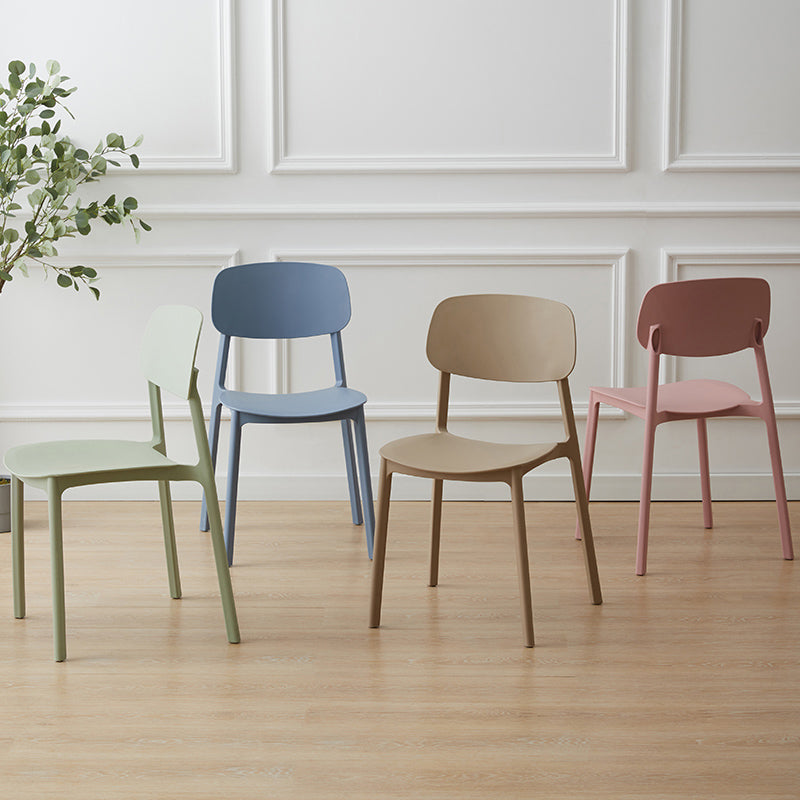 Scandinavian Armless Dining Chairs Plastic Open Back Dining Side Chair (Set of 4) Clearhalo ' kitchen&dining_furn' 'Dining Chairs' 'Dining Tables & Seating' 'dining_chair' 'furn' 'furn_dining_chair' 'Furniture' 'furniture_dining_chair' 'Kitchen & Dining Furniture' 'kitchen' 3967647