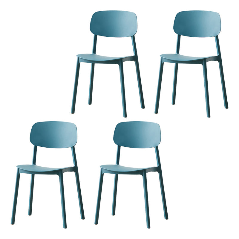 Scandinavian Armless Dining Chairs Plastic Open Back Dining Side Chair (Set of 4) Peacock Blue Clearhalo ' kitchen&dining_furn' 'Dining Chairs' 'Dining Tables & Seating' 'dining_chair' 'furn' 'furn_dining_chair' 'Furniture' 'furniture_dining_chair' 'Kitchen & Dining Furniture' 'kitchen' 3967648