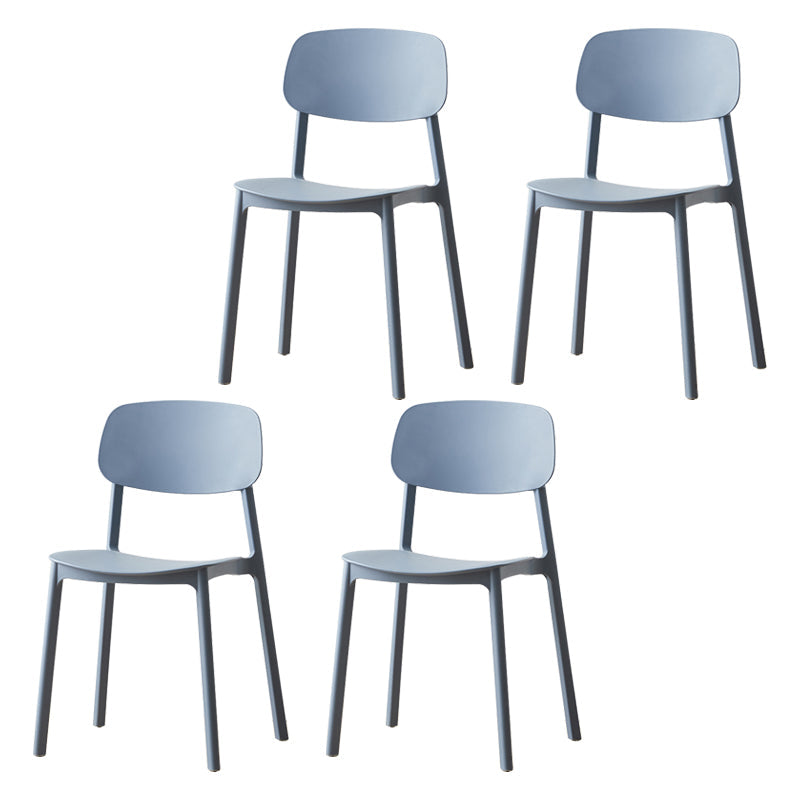 Scandinavian Armless Dining Chairs Plastic Open Back Dining Side Chair (Set of 4) Ocean Blue Clearhalo ' kitchen&dining_furn' 'Dining Chairs' 'Dining Tables & Seating' 'dining_chair' 'furn' 'furn_dining_chair' 'Furniture' 'furniture_dining_chair' 'Kitchen & Dining Furniture' 'kitchen' 3967651