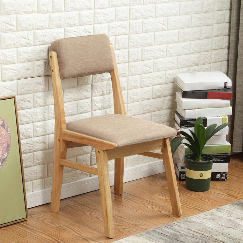 Wood Armless Dining Chair Open Back Upholstered Single Dining Side Chair Light Coffee Clearhalo ' kitchen&dining_furn' 'Dining Chairs' 'Dining Tables & Seating' 'dining_chair' 'furn' 'furn_dining_chair' 'Furniture' 'furniture_dining_chair' 'Kitchen & Dining Furniture' 'kitchen' 3967657