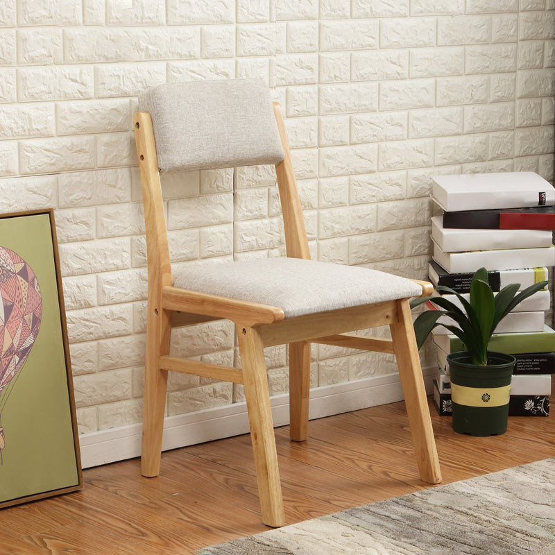 Wood Armless Dining Chair Open Back Upholstered Single Dining Side Chair Cream Clearhalo ' kitchen&dining_furn' 'Dining Chairs' 'Dining Tables & Seating' 'dining_chair' 'furn' 'furn_dining_chair' 'Furniture' 'furniture_dining_chair' 'Kitchen & Dining Furniture' 'kitchen' 3967660