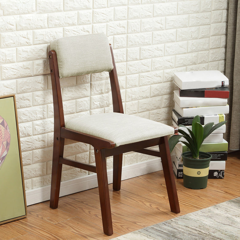 Wood Armless Dining Chair Open Back Upholstered Single Dining Side Chair Ivory Clearhalo ' kitchen&dining_furn' 'Dining Chairs' 'Dining Tables & Seating' 'dining_chair' 'furn' 'furn_dining_chair' 'Furniture' 'furniture_dining_chair' 'Kitchen & Dining Furniture' 'kitchen' 3967661