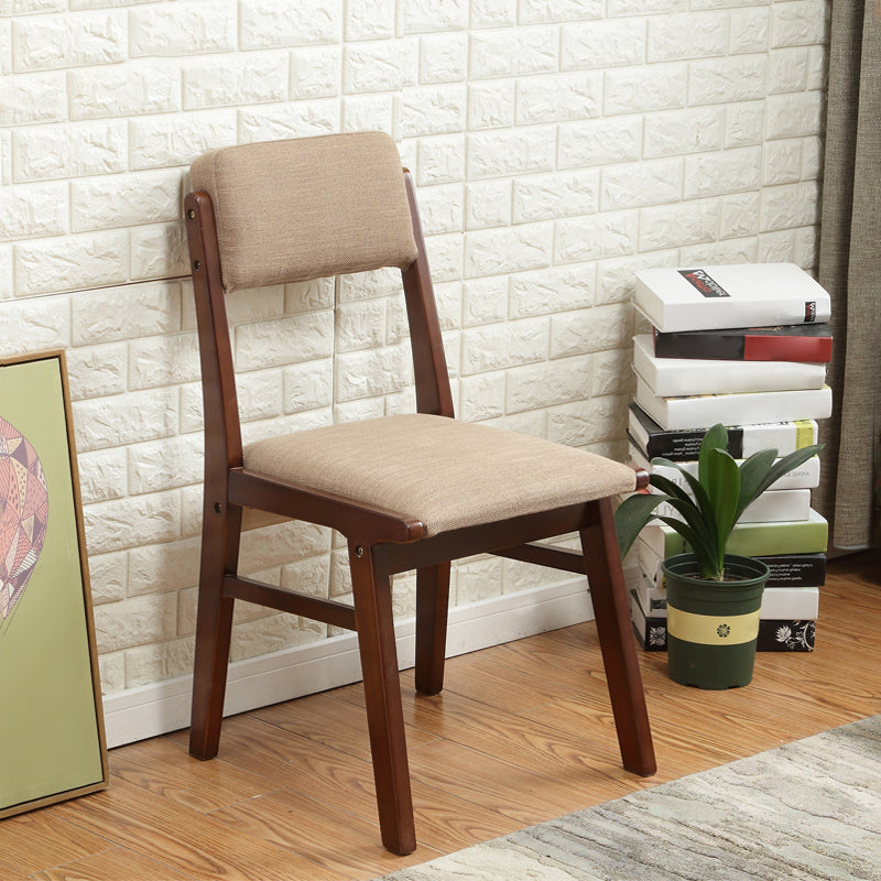 Wood Armless Dining Chair Open Back Upholstered Single Dining Side Chair Coffee Clearhalo ' kitchen&dining_furn' 'Dining Chairs' 'Dining Tables & Seating' 'dining_chair' 'furn' 'furn_dining_chair' 'Furniture' 'furniture_dining_chair' 'Kitchen & Dining Furniture' 'kitchen' 3967663