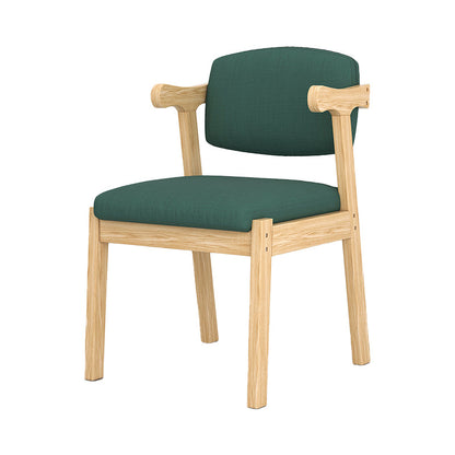 Modern Indoor-Outdoor Dining Chair Open Back Wood Single Dining Arm Chair Dark Green Natural Wood Clearhalo ' kitchen&dining_furn' 'Dining Chairs' 'Dining Tables & Seating' 'dining_chair' 'furn' 'furn_dining_chair' 'Furniture' 'furniture_dining_chair' 'Kitchen & Dining Furniture' 'kitchen' 3967673