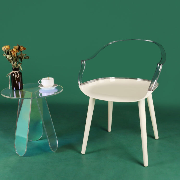 Scandinavian Style Plastic Chair Kitchen Solid Back Single Dining Arm Chair Clearhalo ' kitchen&dining_furn' 'Dining Chairs' 'Dining Tables & Seating' 'dining_chair' 'Furniture' 'furniture_dining_chair' 'Kitchen & Dining Furniture' 'kitchen' 3967683