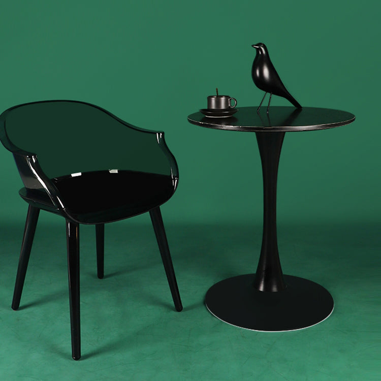 Scandinavian Style Plastic Chair Kitchen Solid Back Single Dining Arm Chair Clearhalo ' kitchen&dining_furn' 'Dining Chairs' 'Dining Tables & Seating' 'dining_chair' 'Furniture' 'furniture_dining_chair' 'Kitchen & Dining Furniture' 'kitchen' 3967686