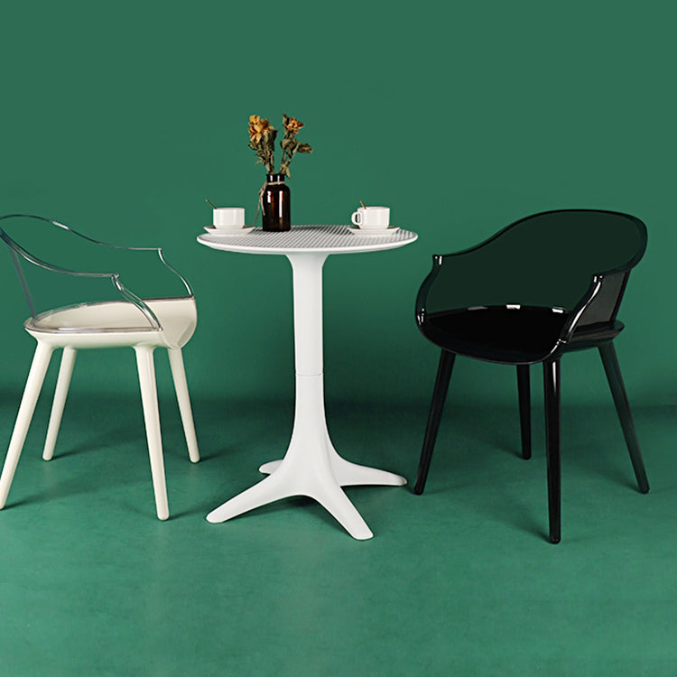 Scandinavian Style Plastic Chair Kitchen Solid Back Single Dining Arm Chair Clearhalo ' kitchen&dining_furn' 'Dining Chairs' 'Dining Tables & Seating' 'dining_chair' 'Furniture' 'furniture_dining_chair' 'Kitchen & Dining Furniture' 'kitchen' 3967687