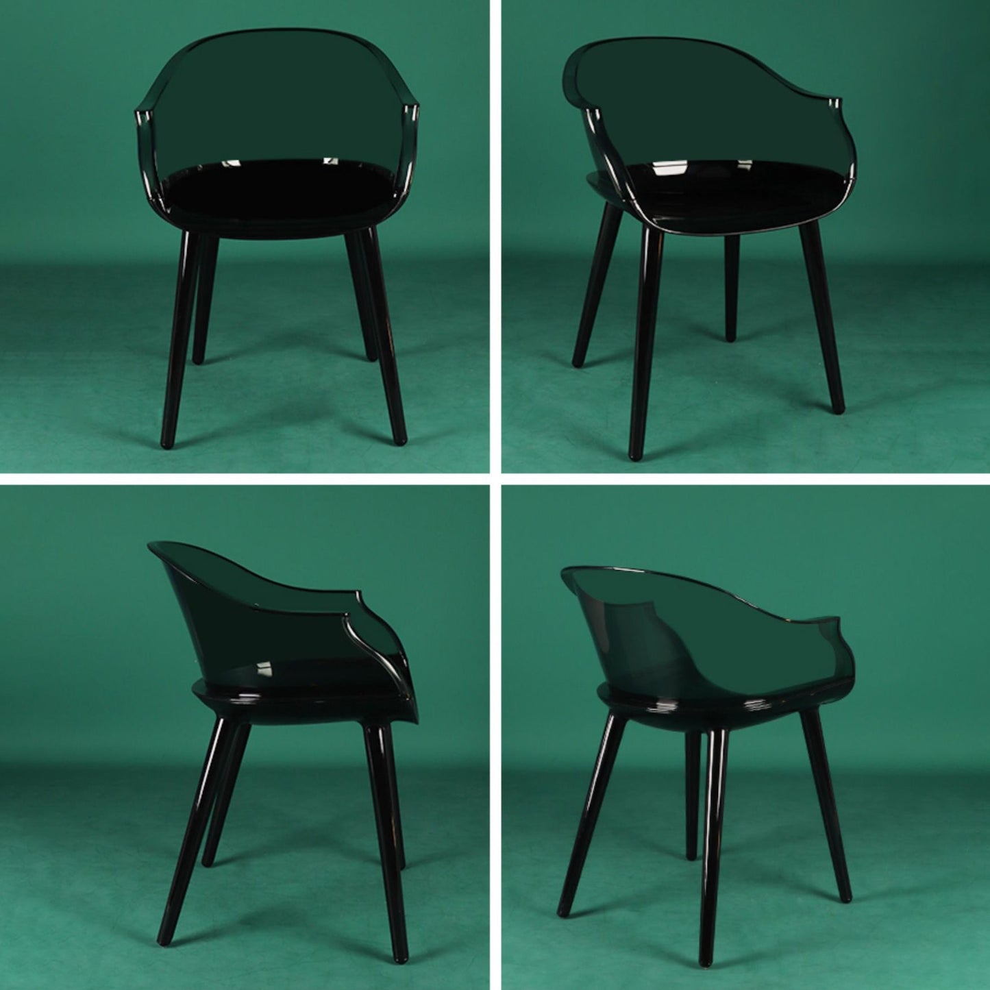 Scandinavian Style Plastic Chair Kitchen Solid Back Single Dining Arm Chair Clearhalo ' kitchen&dining_furn' 'Dining Chairs' 'Dining Tables & Seating' 'dining_chair' 'Furniture' 'furniture_dining_chair' 'Kitchen & Dining Furniture' 'kitchen' 3967696