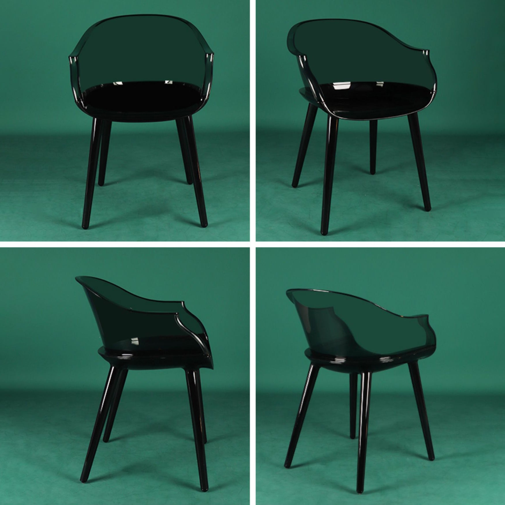 Scandinavian Style Plastic Chair Kitchen Solid Back Single Dining Arm Chair Clearhalo ' kitchen&dining_furn' 'Dining Chairs' 'Dining Tables & Seating' 'dining_chair' 'Furniture' 'furniture_dining_chair' 'Kitchen & Dining Furniture' 'kitchen' 3967696