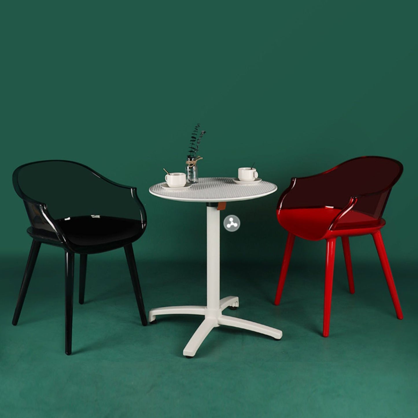 Scandinavian Style Plastic Chair Kitchen Solid Back Single Dining Arm Chair Clearhalo ' kitchen&dining_furn' 'Dining Chairs' 'Dining Tables & Seating' 'dining_chair' 'Furniture' 'furniture_dining_chair' 'Kitchen & Dining Furniture' 'kitchen' 3967697