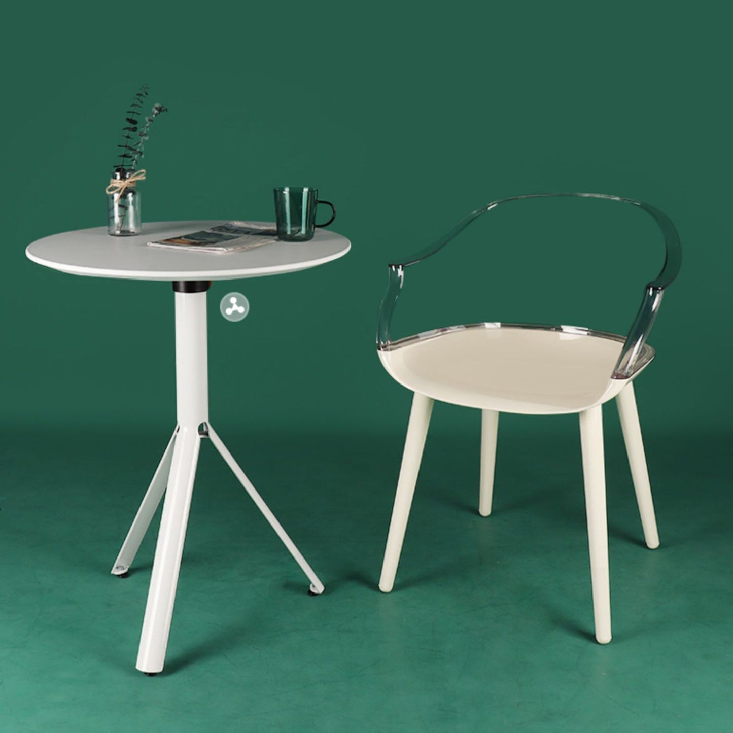 Scandinavian Style Plastic Chair Kitchen Solid Back Single Dining Arm Chair Clearhalo ' kitchen&dining_furn' 'Dining Chairs' 'Dining Tables & Seating' 'dining_chair' 'Furniture' 'furniture_dining_chair' 'Kitchen & Dining Furniture' 'kitchen' 3967698