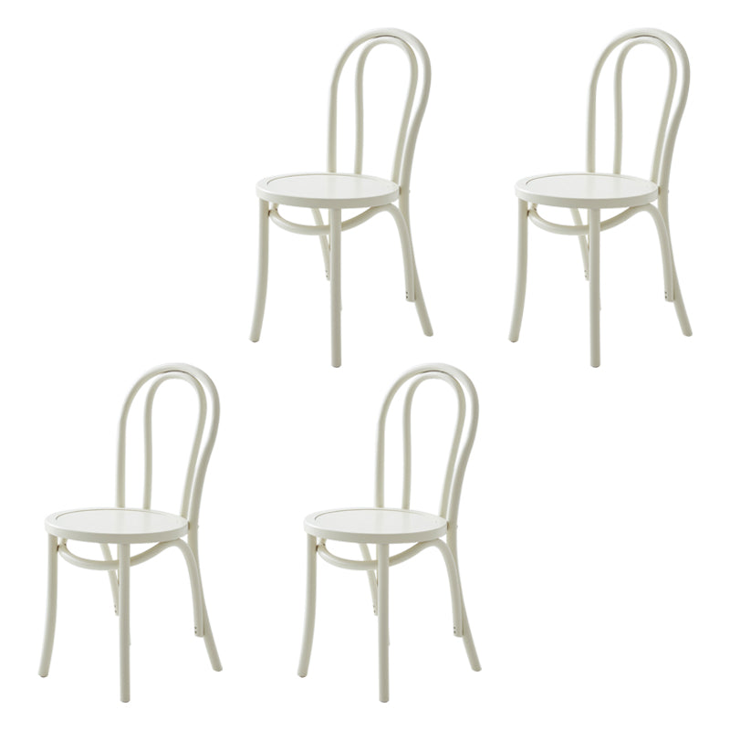 Contemporary Solid Beech Wood Chair Windsor Back Side Kitchen Dining Chairs White Wood 4 Piece Set Clearhalo ' kitchen&dining_furn' 'Dining Chairs' 'Dining Tables & Seating' 'dining_chair' 'furn' 'furn_dining_chair' 'Furniture' 'furniture_dining_chair' 'Kitchen & Dining Furniture' 'kitchen' 3967713