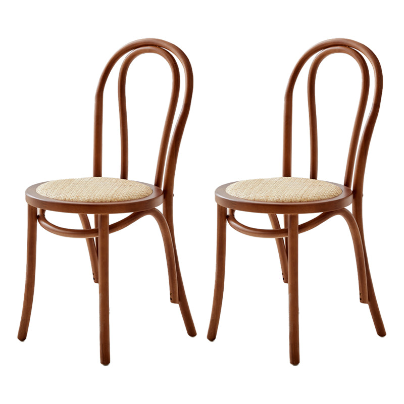 Contemporary Solid Beech Wood Chair Windsor Back Side Kitchen Dining Chairs Walnut Wicker & Rattan 2 Piece Set Clearhalo ' kitchen&dining_furn' 'Dining Chairs' 'Dining Tables & Seating' 'dining_chair' 'furn' 'furn_dining_chair' 'Furniture' 'furniture_dining_chair' 'Kitchen & Dining Furniture' 'kitchen' 3967722