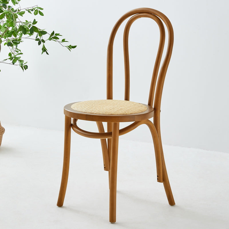 Contemporary Solid Beech Wood Chair Windsor Back Side Kitchen Dining Chairs Brown Wicker & Rattan 1 Piece Clearhalo ' kitchen&dining_furn' 'Dining Chairs' 'Dining Tables & Seating' 'dining_chair' 'furn' 'furn_dining_chair' 'Furniture' 'furniture_dining_chair' 'Kitchen & Dining Furniture' 'kitchen' 3967724