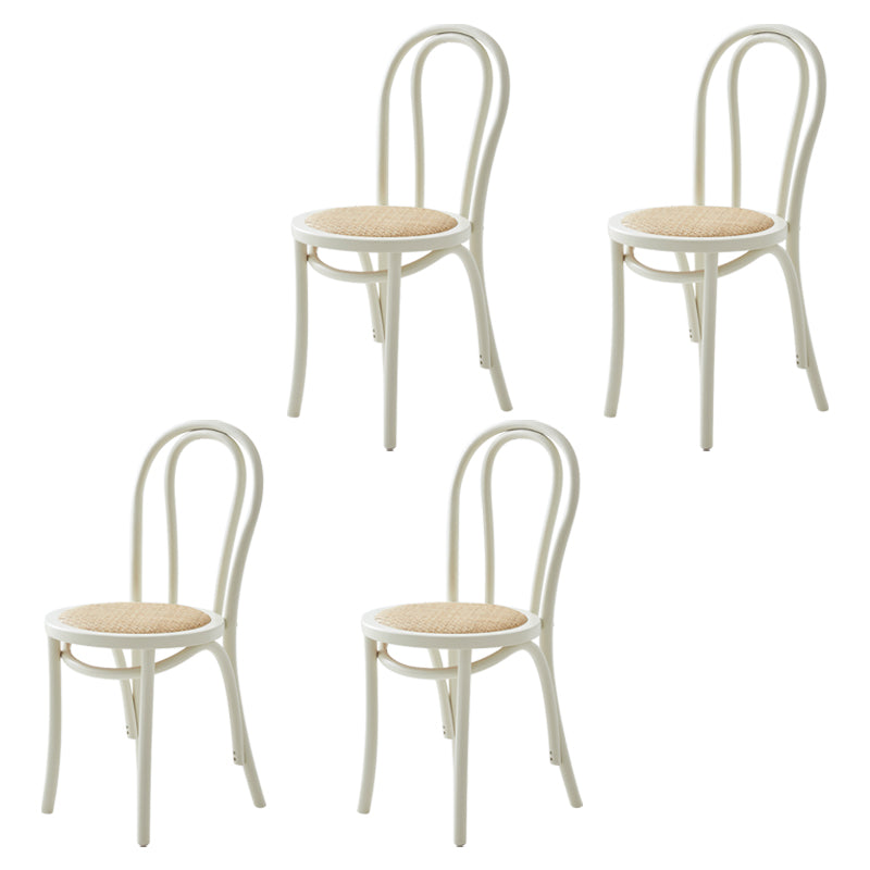 Contemporary Solid Beech Wood Chair Windsor Back Side Kitchen Dining Chairs White Wicker & Rattan 4 Piece Set Clearhalo ' kitchen&dining_furn' 'Dining Chairs' 'Dining Tables & Seating' 'dining_chair' 'furn' 'furn_dining_chair' 'Furniture' 'furniture_dining_chair' 'Kitchen & Dining Furniture' 'kitchen' 3967729