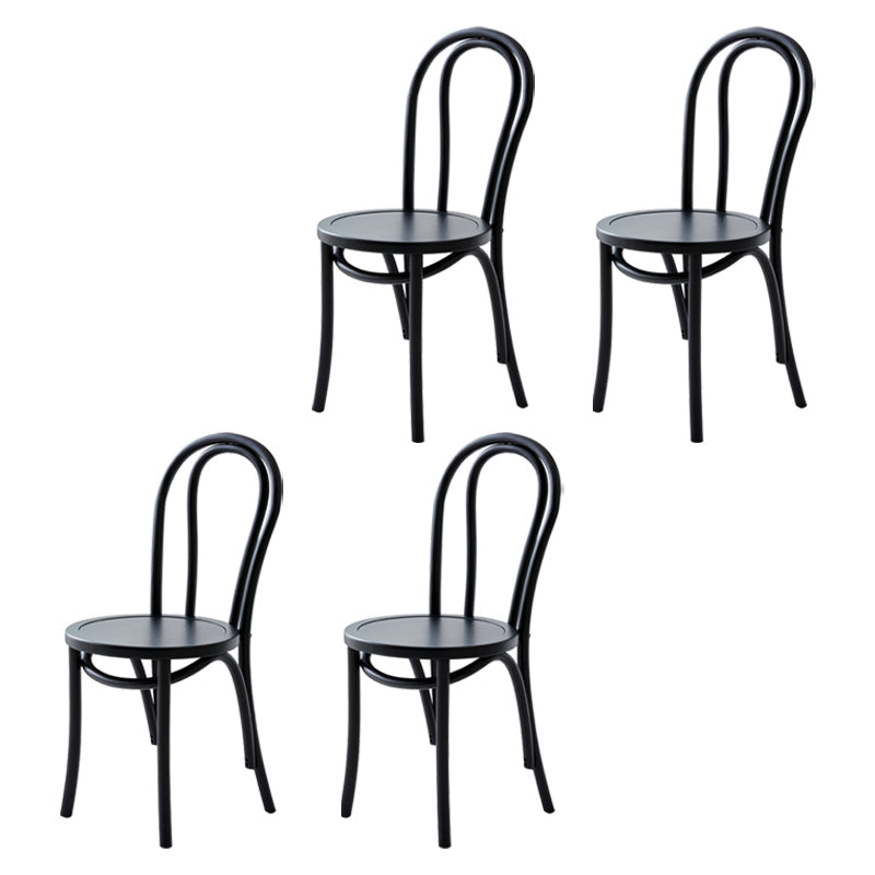 Contemporary Solid Beech Wood Chair Windsor Back Side Kitchen Dining Chairs Black Wood 4 Piece Set Clearhalo ' kitchen&dining_furn' 'Dining Chairs' 'Dining Tables & Seating' 'dining_chair' 'furn' 'furn_dining_chair' 'Furniture' 'furniture_dining_chair' 'Kitchen & Dining Furniture' 'kitchen' 3967732