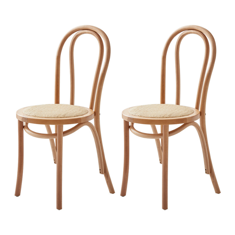 Contemporary Solid Beech Wood Chair Windsor Back Side Kitchen Dining Chairs Wood Wicker & Rattan 2 Piece Set Clearhalo ' kitchen&dining_furn' 'Dining Chairs' 'Dining Tables & Seating' 'dining_chair' 'furn' 'furn_dining_chair' 'Furniture' 'furniture_dining_chair' 'Kitchen & Dining Furniture' 'kitchen' 3967737