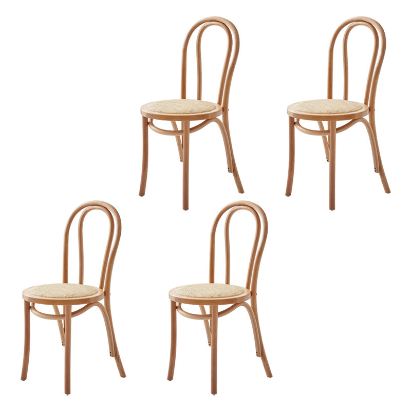 Contemporary Solid Beech Wood Chair Windsor Back Side Kitchen Dining Chairs Wood Wicker & Rattan 4 Piece Set Clearhalo ' kitchen&dining_furn' 'Dining Chairs' 'Dining Tables & Seating' 'dining_chair' 'furn' 'furn_dining_chair' 'Furniture' 'furniture_dining_chair' 'Kitchen & Dining Furniture' 'kitchen' 3967738